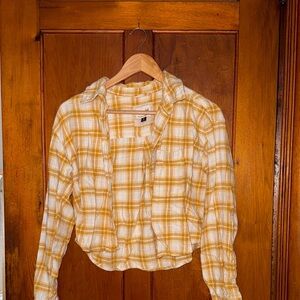 American Eagle Outfitters Mustard Plaid Shirt
